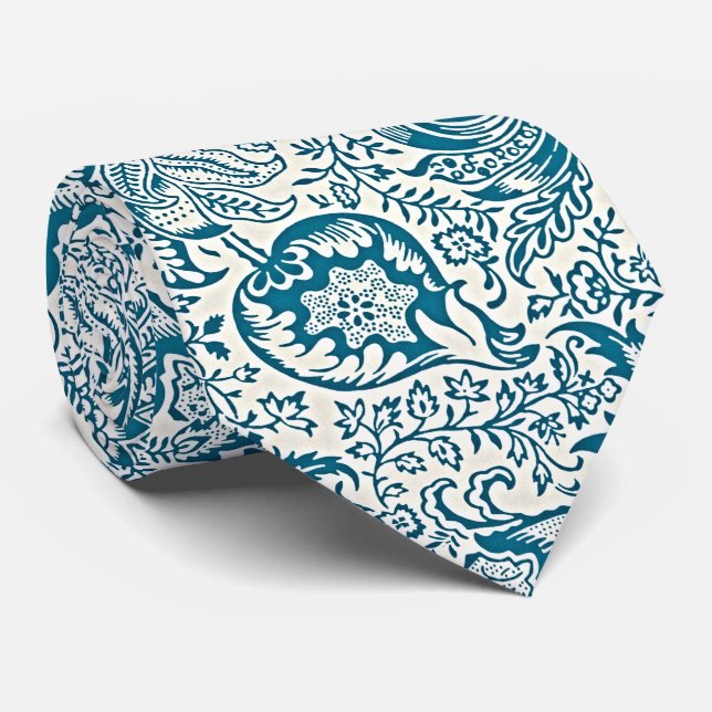Teal Garden Tie (Rolled)
