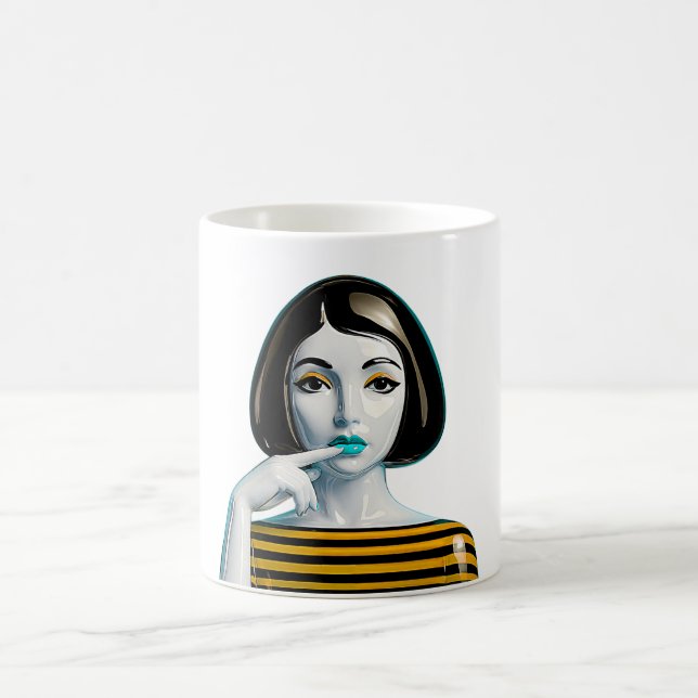 Teal Gaze Muse Coffee Mug (Center)