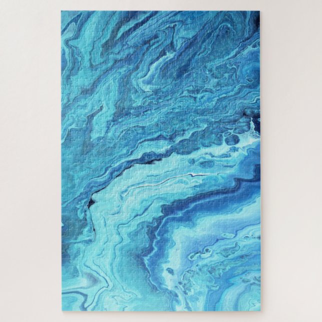 Teal Geode Jigsaw Puzzle (Vertical)
