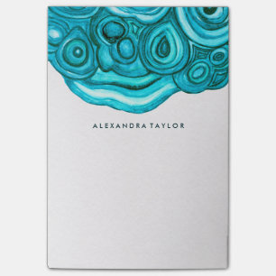 Teal Geode Watercolor Post-it Notes
