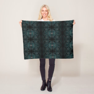 Teal Geometric Lace Art Blanket