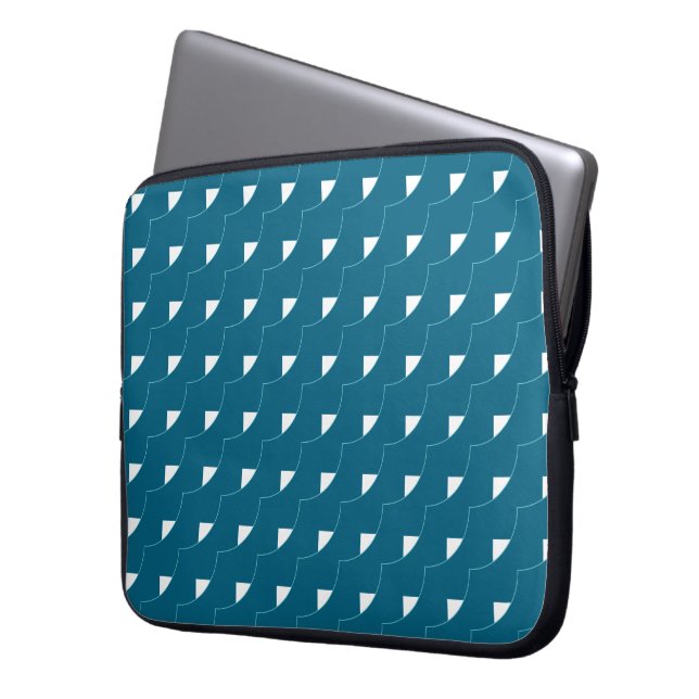 Teal Geometric  Laptop Sleeve (Front Left)