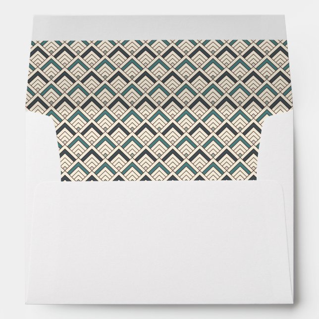 Teal Geometric Pattern Envelope (Back (Bottom))