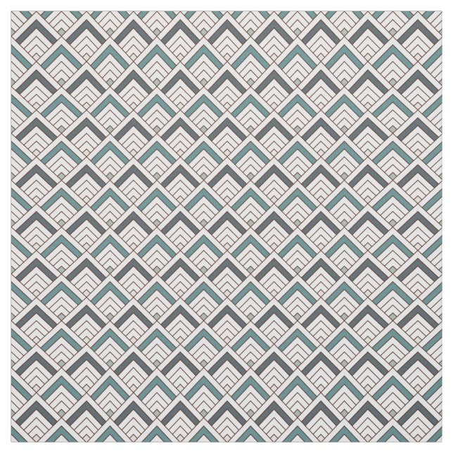 Teal Geometric Pattern Fabric (Swatch)