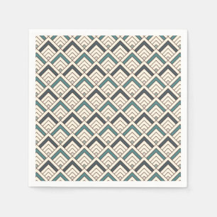 Teal Geometric Pattern Napkin