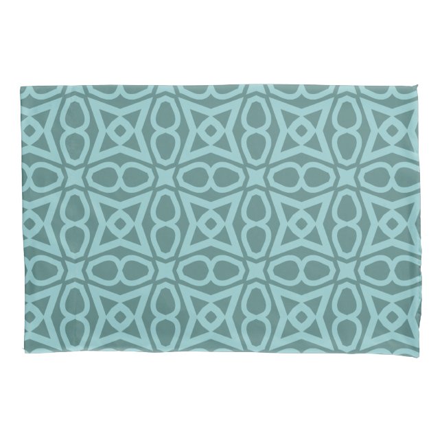 Teal Geometric Pattern Pillow Case (Front)