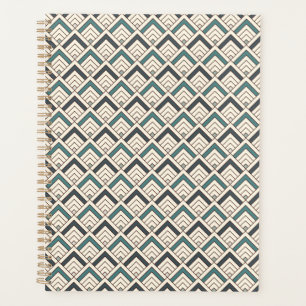 Teal Geometric Pattern Planner