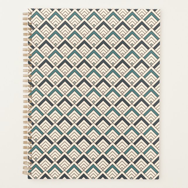 Teal Geometric Pattern Planner (Front)