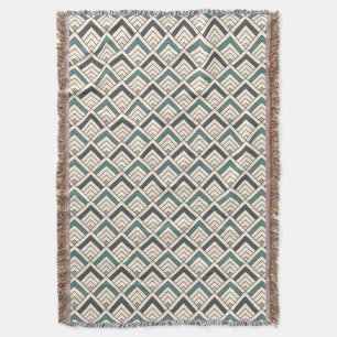 Teal Geometric Pattern Throw Blanket