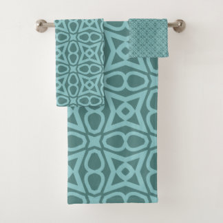 Teal Geometric Pattern Towel