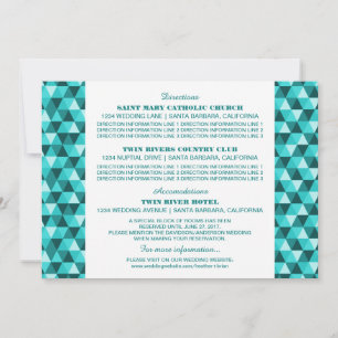 Teal Geometric Triangles Information Card
