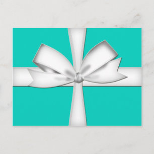 Teal Gift Card with Bow Postcard