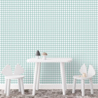 Teal gingham check cute simple farmhouse plaid