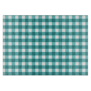 Teal gingham cutting board