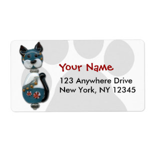 Teal Glass Bead Cat