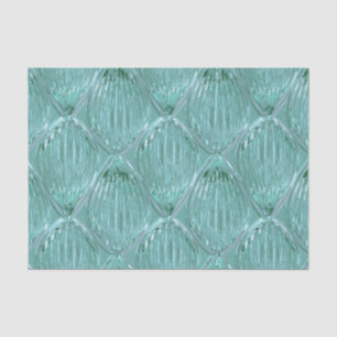 Teal glass look abstract pattern elegant tissue paper