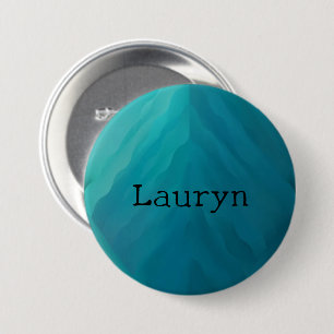 Teal glass texture 7.5 cm round badge