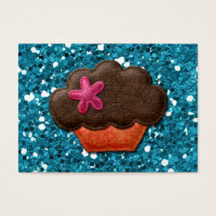 Teal Glitter and Cupcake