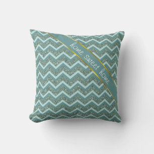 Teal Glitter Cushion