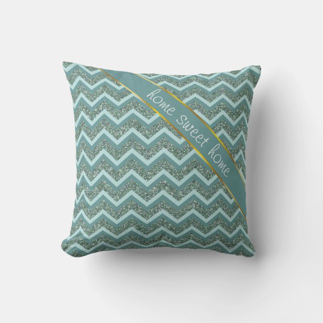 Teal Glitter Cushion (Front)