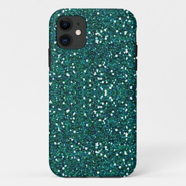 teal glitter iphone 5 case (Back)