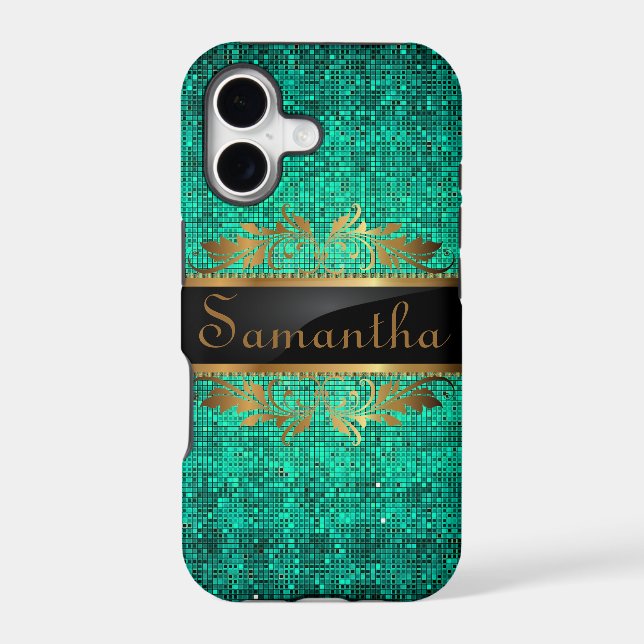 Teal Glitter iPhone 5 Mate Barely There™ Case (Back)