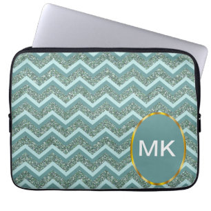 Teal Glitter Laptop Sleeve
