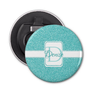 Teal Glitter Personalised Bottle Opener