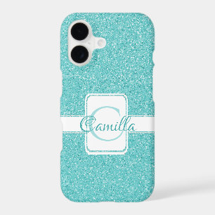 Teal Glitter Personalised Case-Mate iPhone Case