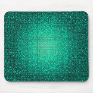 Teal Glitter Sequin Disco Personalised Mousepad