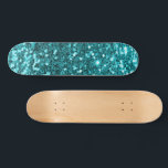 Teal Glitter Skateboard<br><div class="desc">Create your own custom skateboard with your own images and text.</div>