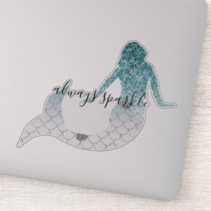 Teal Glitter Sparkle Mermaid