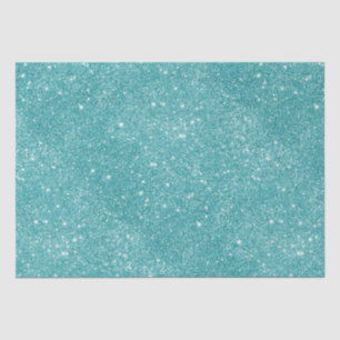 Teal Glitter Sparkles Tissue Paper