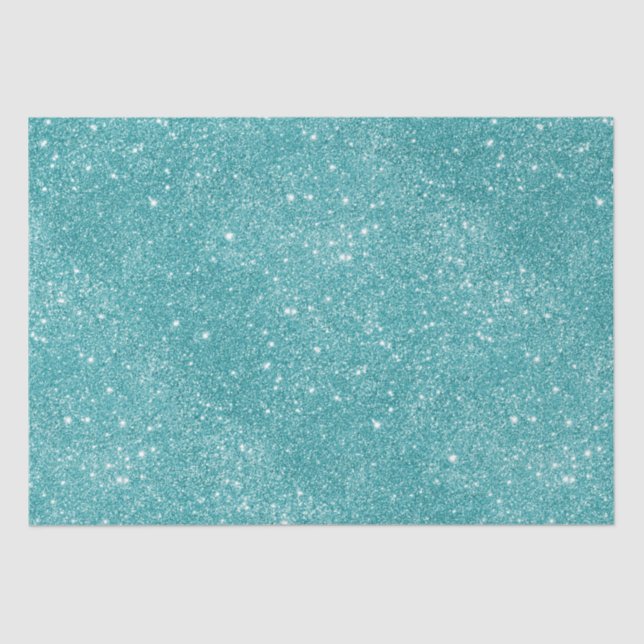 Teal Glitter Sparkles Tissue Paper (Front)