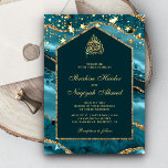 Teal Gold Agate Marble Arch Muslim Wedding Invitation<br><div class="desc">Amaze your guests with this elegant invite featuring a beautiful gemstone design and faux gold glitter accents with 'Bismillah' in Arabic calligraphy. Simply add your event details on this easy-to-use template to make it a one-of-a-kind invitation.</div>