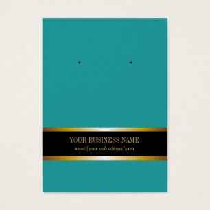 Teal Gold Black Custom Earring Card