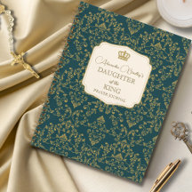 Teal Gold Damask Daughter of the King