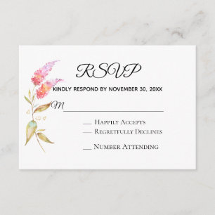 *~*  Teal Gold Elegant Modern Floral Wedding RSVP Enclosure Card