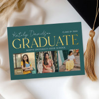 Teal Gold Graduate Photo Collage Grad Party