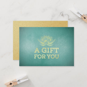 Teal & Gold Lotus YOGA Instructor Gift Certificate