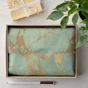 Teal & Gold Marble Gift Wrap Tissue Paper