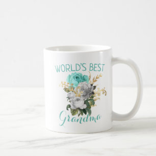 Teal & Gold Personalised Coffee Mug