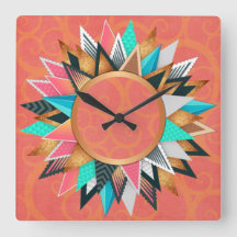 Teal Gold Pink Aztec Southwestern Decor