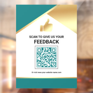 Teal Gold QR Code Customer Feedback Review