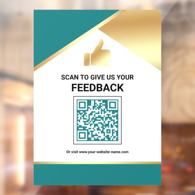 Teal Gold QR Code Customer Feedback Review (Sheet 2)