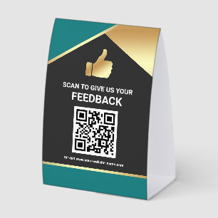 Teal Gold QR Code Customer Feedback Review