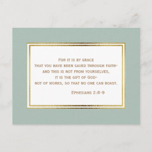 Teal Gold White Christian Bible Verse Postcard