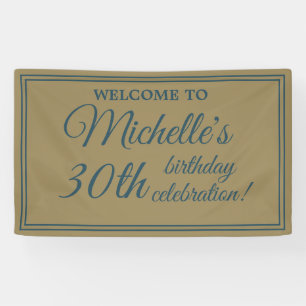 Teal Gold Women's 30th Birthday Banner