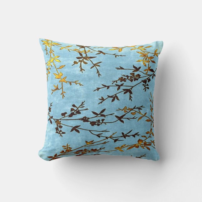 Teal Golden Brown Cushion (Front)