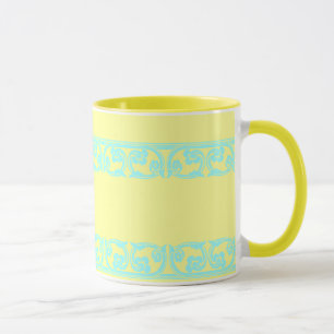 Teal Gothic Border Coffee Mug